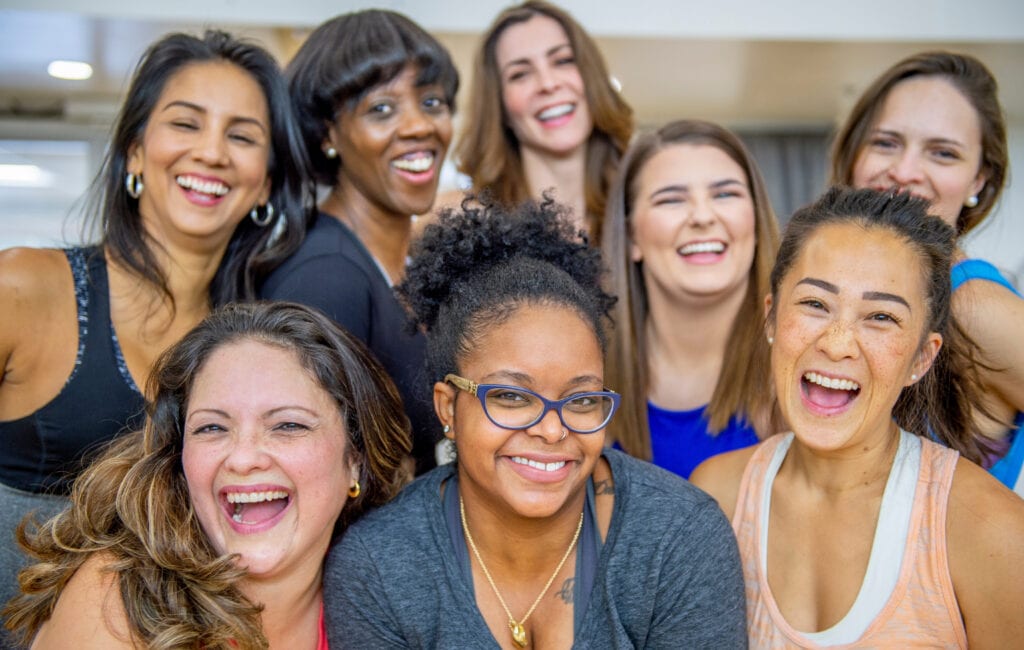 Group of Fitness Women smiling to the camera