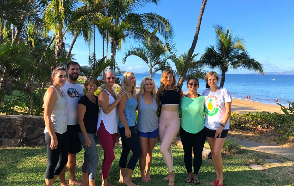 Lesley Logan, Pilates business/studio owner retreat in Maui Hawaii with Pilates group