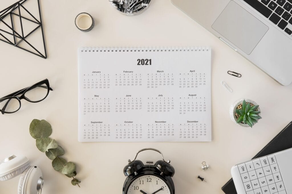 Use a calendar to create your ideal schedule and set a timer