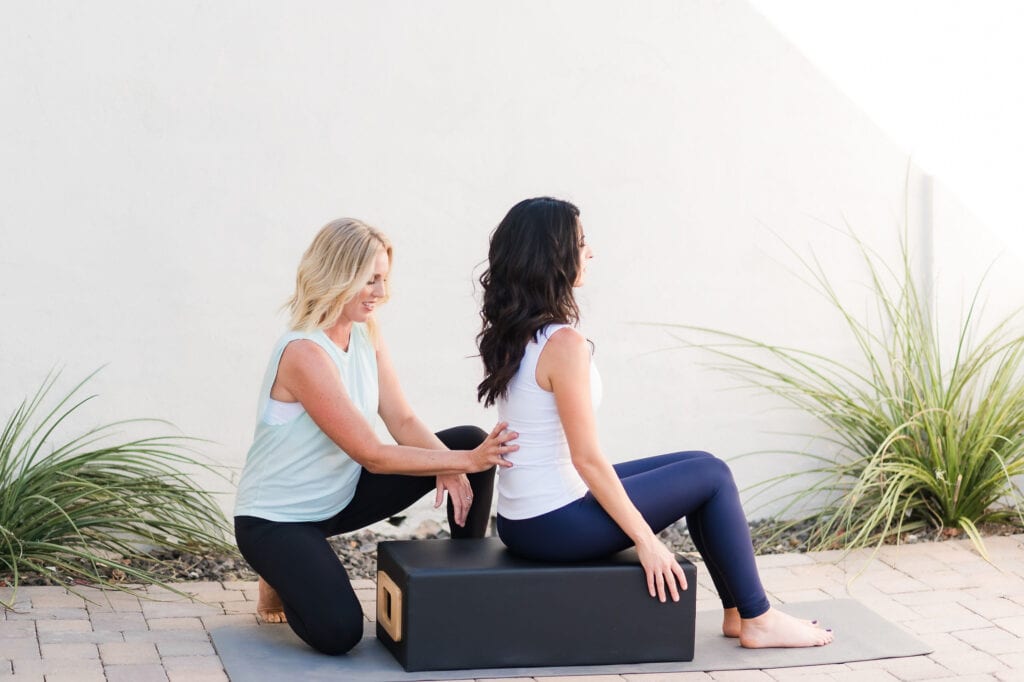 Carrie Miller, Pilates Instructor teaching Pilates exercises