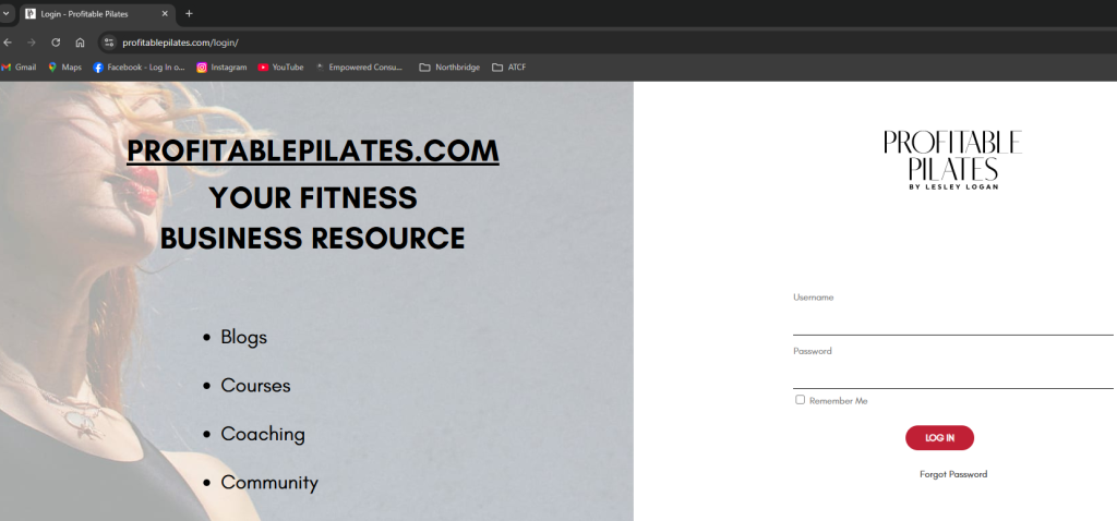 login profitable pilates